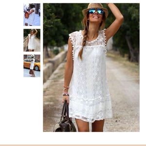 Pompoms Sleeveless Mini Dress